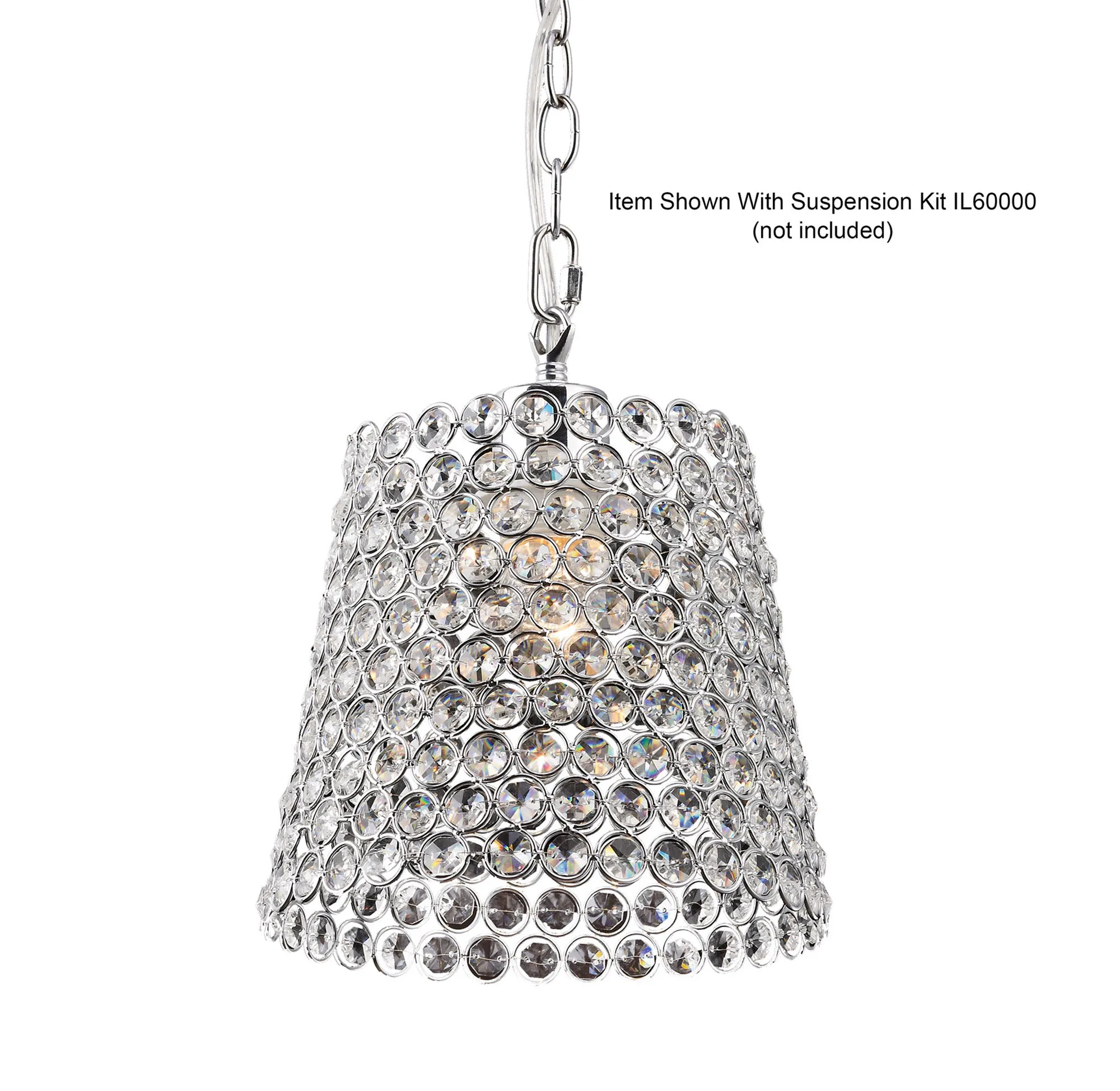 Kudo Polished Chrome Shades Diyas Glass Shades